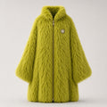 FuzzHeat heated fur coat, front view